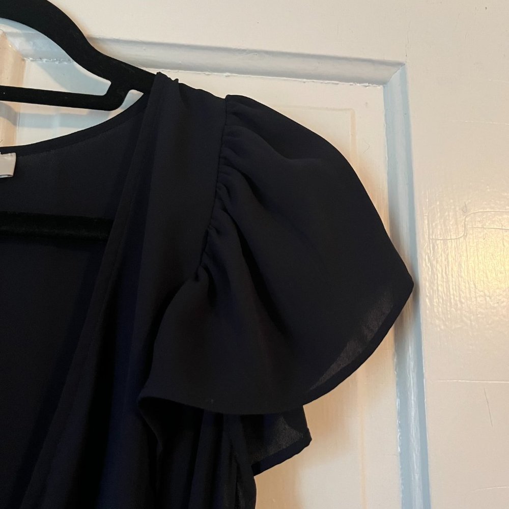 Loft Flutter Sleeve Wrap Top - image 3